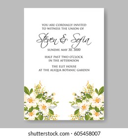 Floral wedding invitation vector printable template