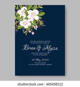 Floral wedding invitation vector printable template