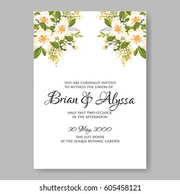 Floral wedding invitation vector printable template