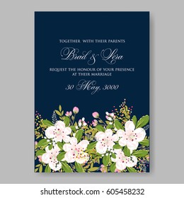 Floral wedding invitation vector printable template