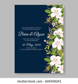 Floral wedding invitation vector printable template
