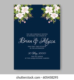 Floral wedding invitation vector printable template
