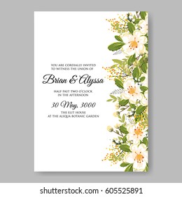 Floral wedding invitation vector printable template
