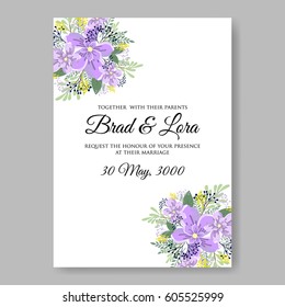 Floral wedding invitation vector printable template