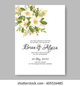 Floral wedding invitation vector printable template