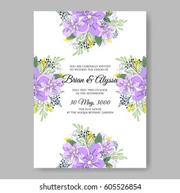 Floral wedding invitation vector printable template