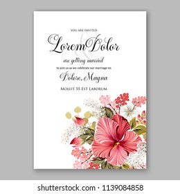 Floral wedding invitation vector template 