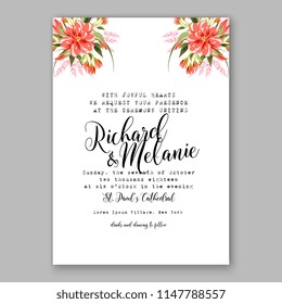 Floral wedding invitation vector template