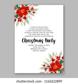 Floral wedding invitation vector template clematis greenery 