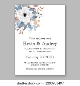 Floral wedding invitation vector template