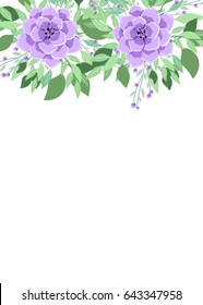 Floral wedding invitation vector template