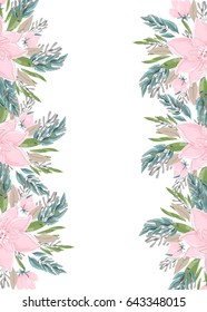Floral wedding invitation vector template