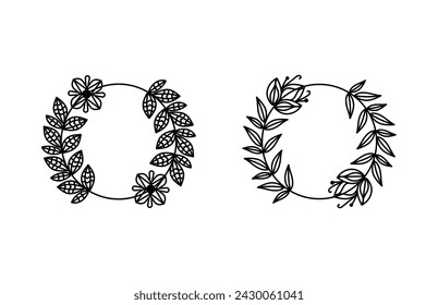 Floral wedding invitation wreath embroidery designs