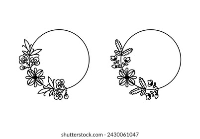 Floral wedding invitation wreath embroidery designs