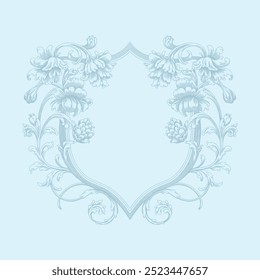 Floral Wedding monogram crest design. Vintage wedding monogram design. Wedding initial.