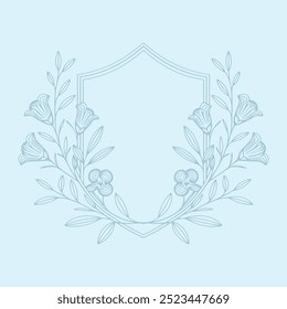 Floral Wedding monogram crest design. Vintage wedding monogram design. Wedding initial.