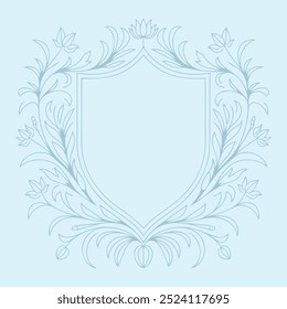 Floral Wedding monogram crest design. Vintage wedding monogram design. Wedding initial.