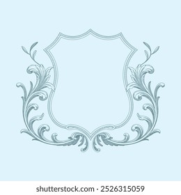 Floral Wedding monogram crest design. Vintage wedding monogram design. Wedding initial.