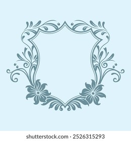Design de crista de monograma de casamento floral. Projeto de monograma de casamento vintage. Inicial do casamento.