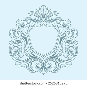 Design de crista de monograma de casamento floral. Projeto de monograma de casamento vintage. Inicial do casamento.