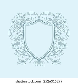 Design de crista de monograma de casamento floral. Projeto de monograma de casamento vintage. Inicial do casamento.
