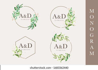 Floral Wedding Monogram Template Designs