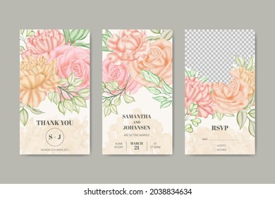 Floral wedding social media template