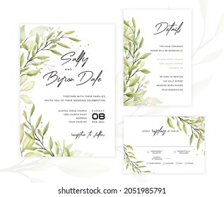 floral, boda, plantilla, tarjeta, invitación