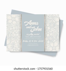 Floral wedding template - light blue flowers