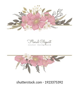Floral wedding template - pink floral card