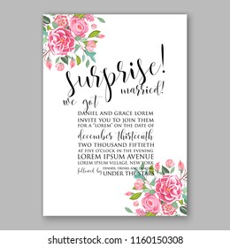 Floral wedding vector invitation background pink ranunculus peony rose chrysanthemum anemone 