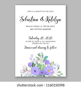 Floral wedding vector invitation background peony rose chrysanthemum anemone 