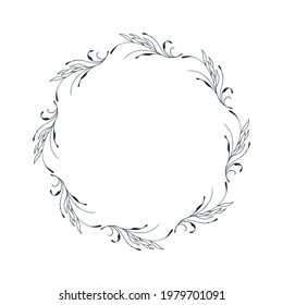 Floral wedding wreath . Vector isolated botanical border. Flourish frame. 