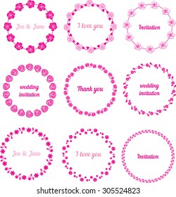 Floral wedding wreaths. Save the date invitation elements