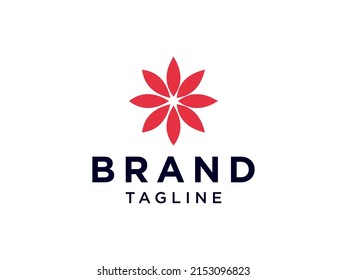 Logo del Floral Wellness. Combinación de signos de hojas rojas aisladas en fondo blanco. Usable para la Naturaleza, Cosméticos, Salud y Logotipos de Belleza. Elemento de plantilla de diseño de logotipo de vectores planos.