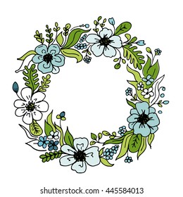 Floral wheath, circle frame for your design