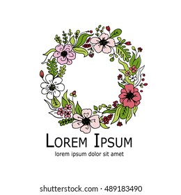 Floral wheath, circle frame for your design