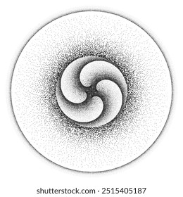 Remolino floral, diseño de ala espiral punteada con movimiento Fibonacci