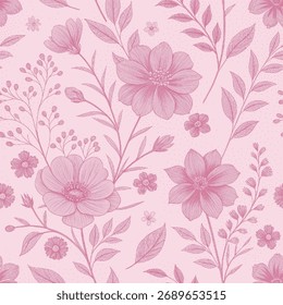 Susurros Florais: Um padrão floral delicado sussurra elegância e serenidade, exibindo a beleza sutil da natureza em um design harmonioso.