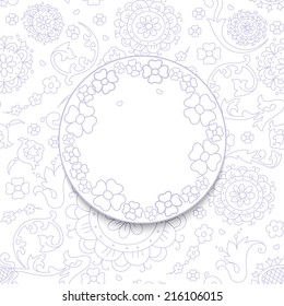 Floral white abstract background. Vector