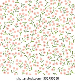 Floral white pattern. Flower seamless background. Spring flourish bouquet textured ornament.