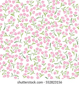 Floral white pattern. Flower seamless background. Flourish ornamental spring garden texture