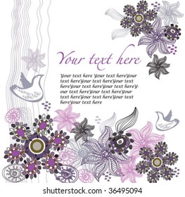  floral white vektor abstrakt Greeting Card