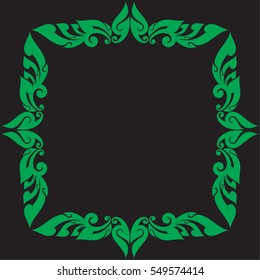 Floral Wing Frame vector illustration, Southeast Asia Art Design