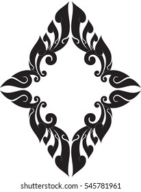 Floral wings of butterfly vector illustration, tattoo, isolated, texture, pattern, background, wallpaper, Southeast Asia Art Design