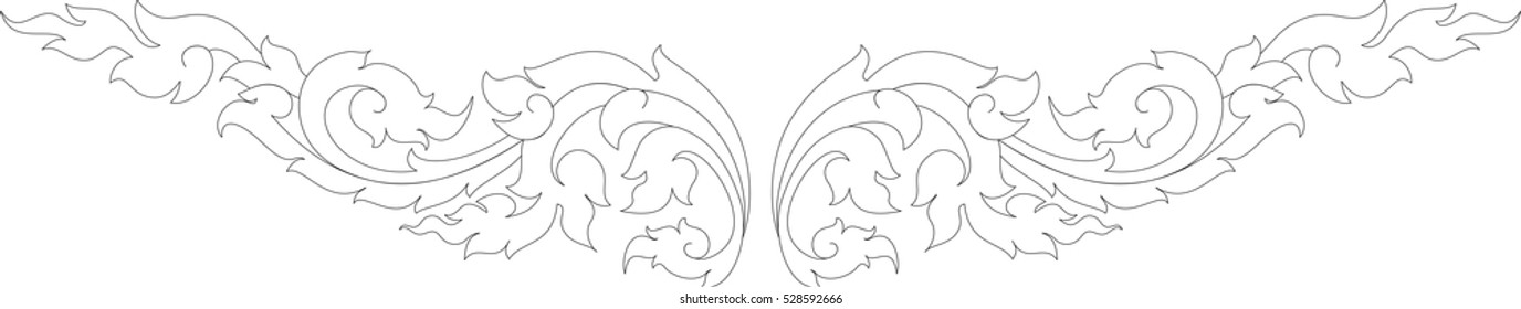 Floral Wings Vector illustration, Image, Tattoo, Sticker, Southeast Asia Art Design