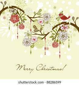 Floral Winter background.