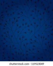 Floral winter pattern. Branches seamless background