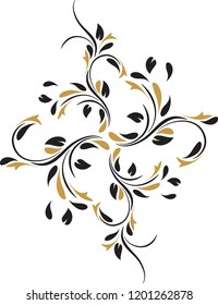 FLORAL WORK ORNAMENTAL VECTOR ILLUSTRATION