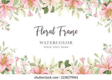 floral wreath and background floral lily design